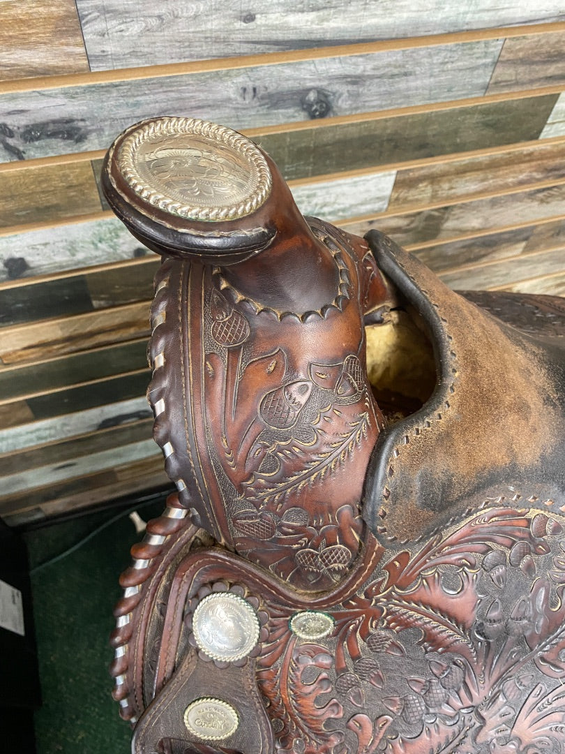 USED Circle Y Western Equitation Arabian 15" Seat 6 1/2 Gullet Dark Oil