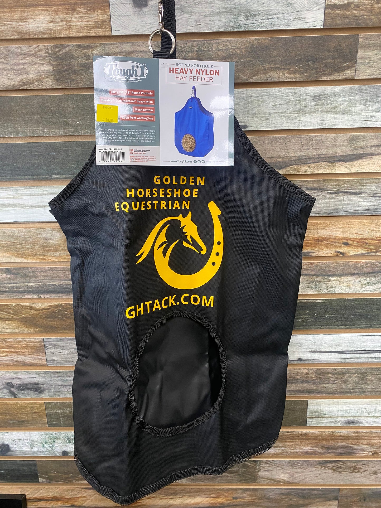 Golden Horseshoe Canvas Hay Bag