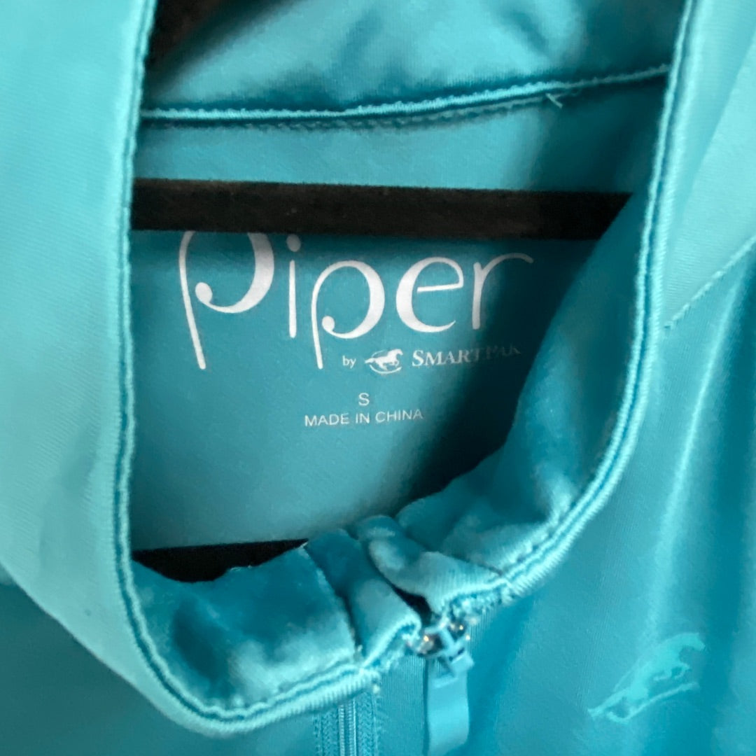 USED Piper By Smartpak Ladies English Riding Top Long Sleeve Small Sky Blue