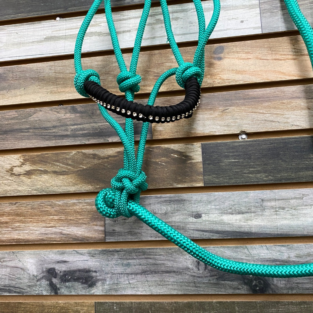 USED No Brand Rope Halter & Lead Horse Teal