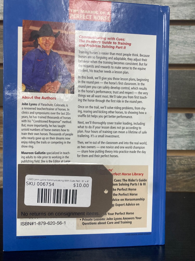 USED John Lyons Communicating With Cues Part II 9” x 6” Blue