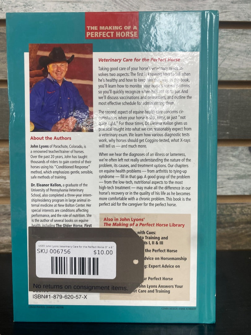 USED John Lyons Veterinary Care for the Perfect Horse 9” x 6” Blue