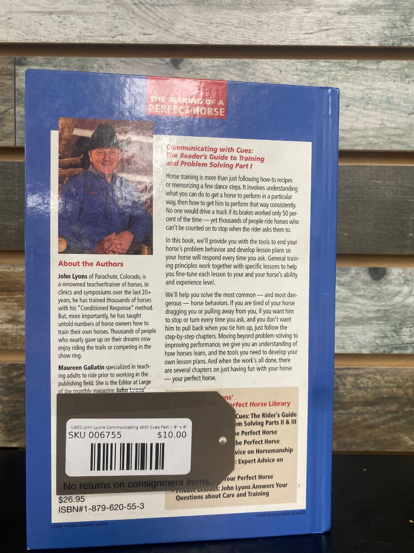 USED John Lyons Communicating With Cues Part I 9” x 6” Blue