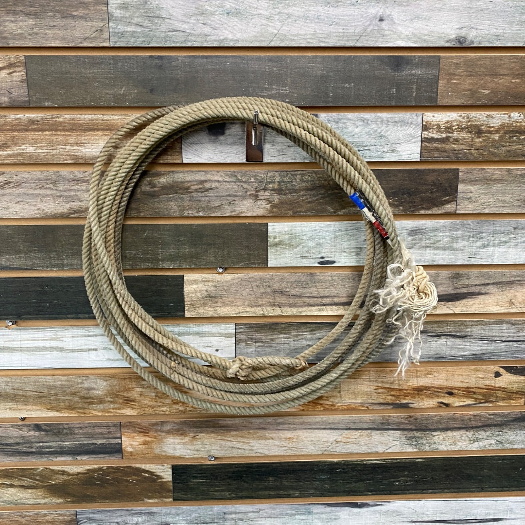 USED no brand western team rope tan