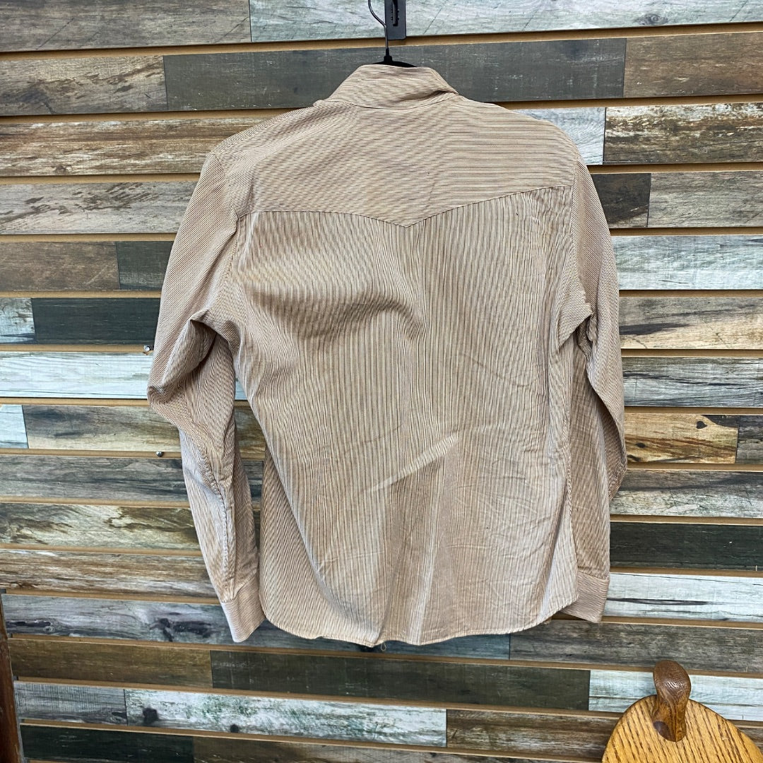 USED Essex Classics Ladies English long sleeve top 38 Tan