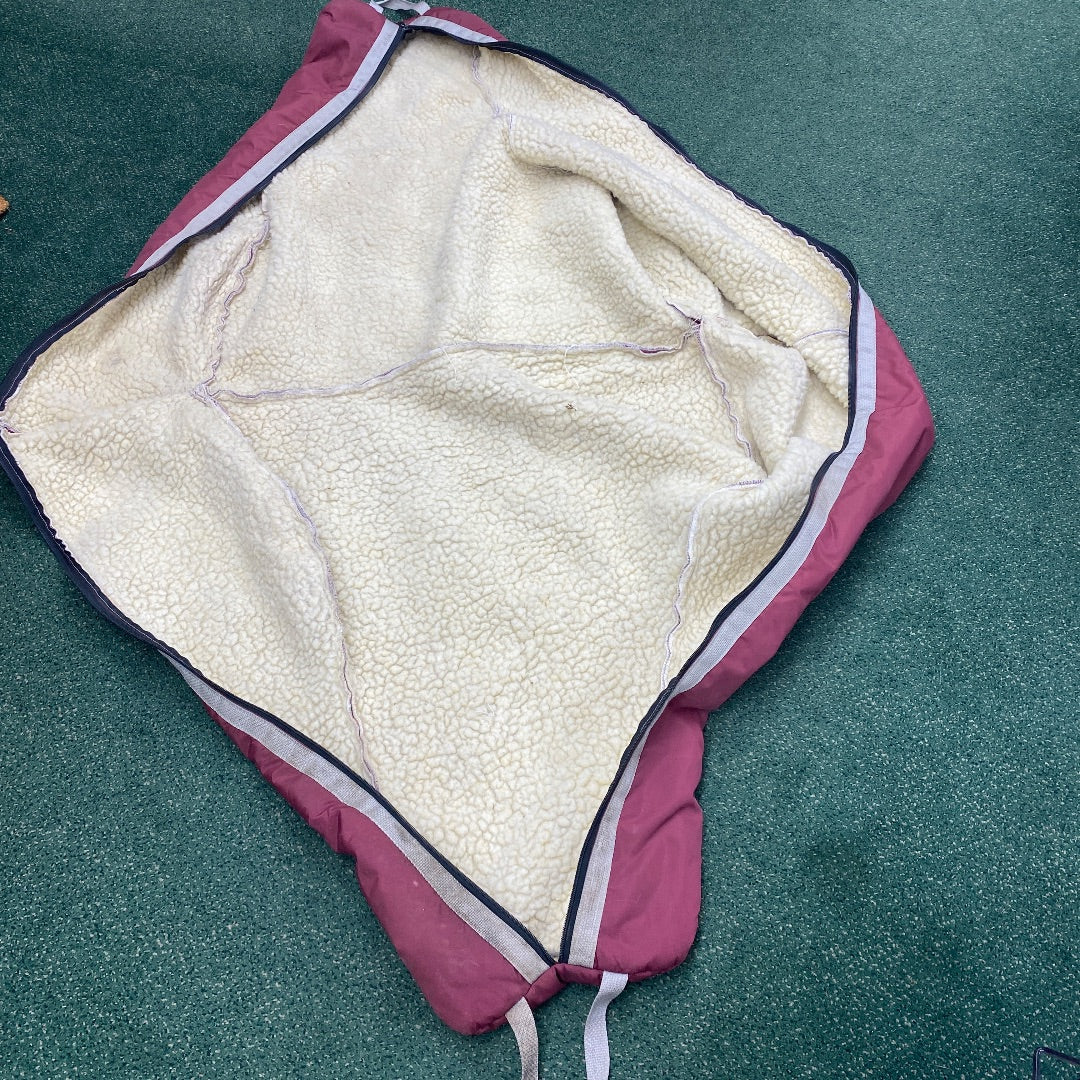 USED Fleece Lined Western Saddle Bag Burgandy