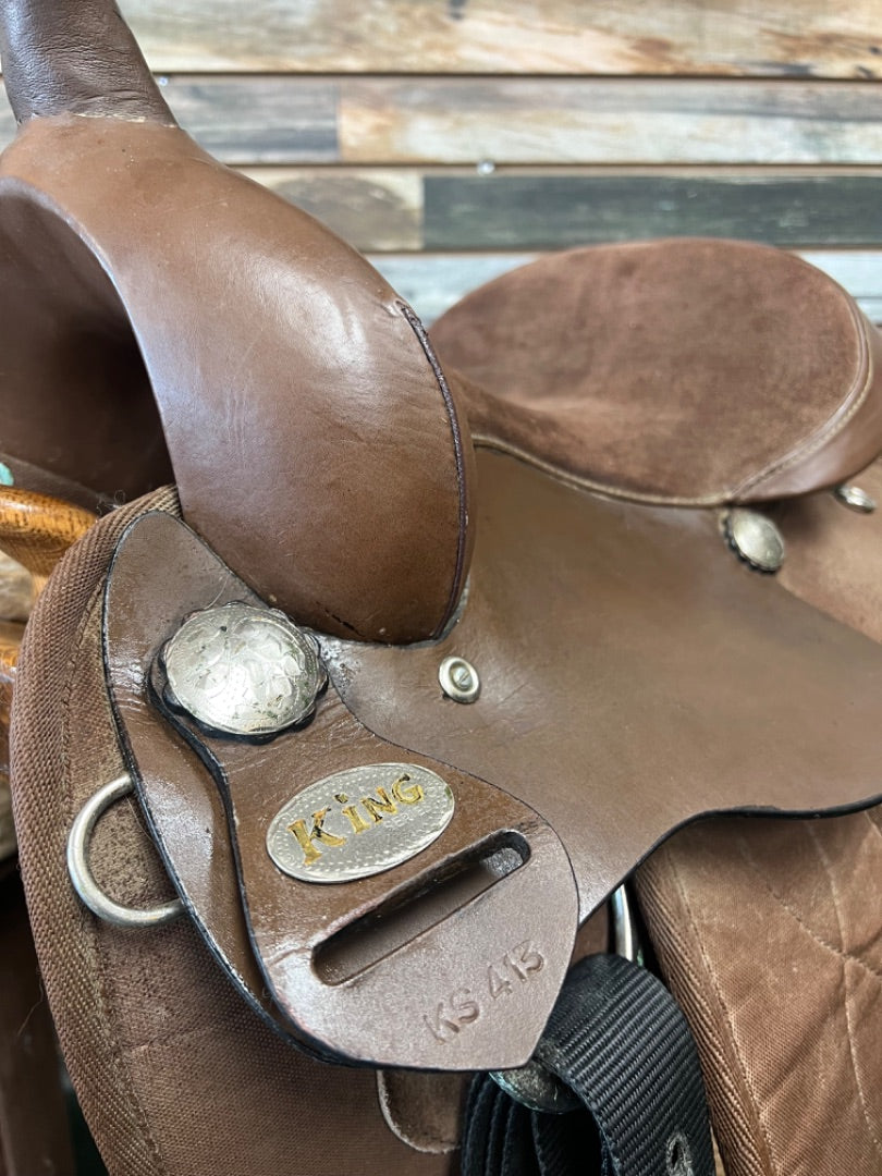 USED King Youth Western Saddle 13” Brown