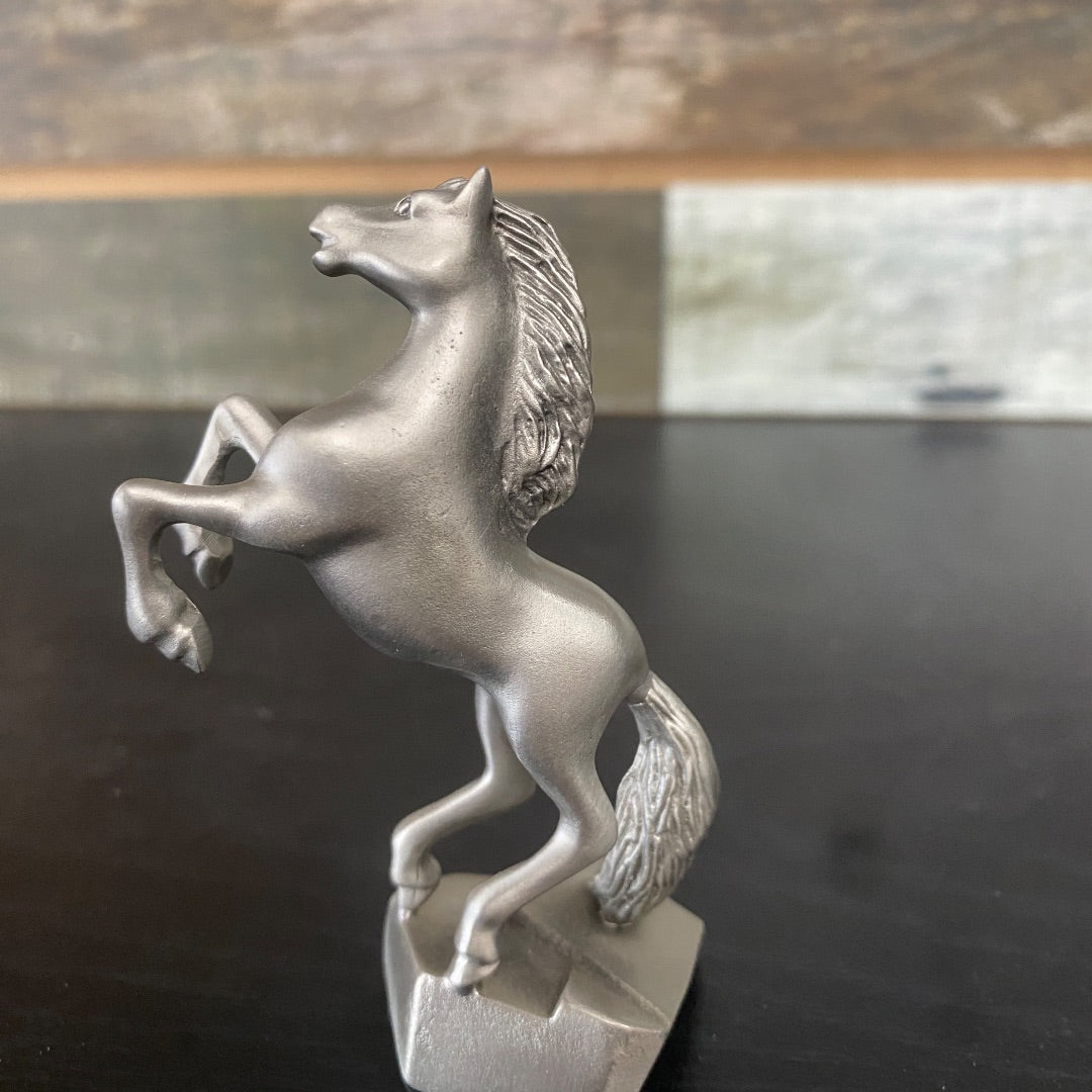 USED Hudson Fine Pewter Rearing Horse Statue