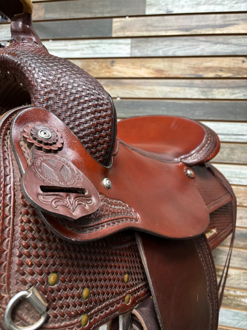 USED Circle Y All Around Western Saddle 16" Dark Oil