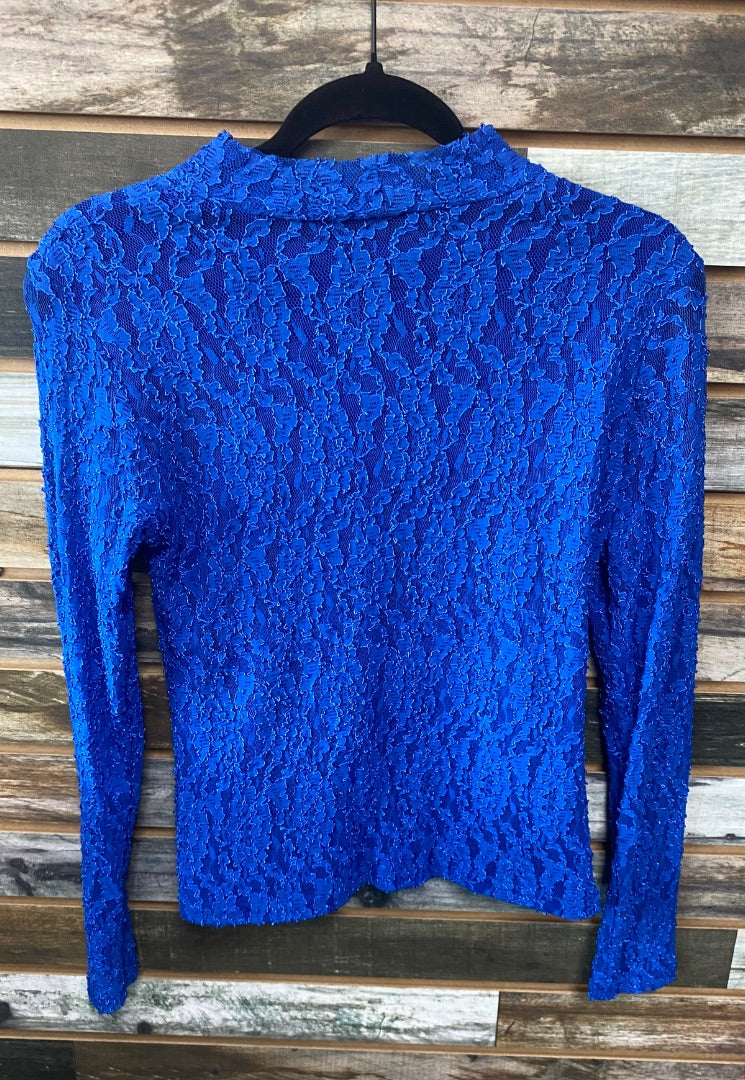 USED Rods Lace Long Sleeve Show Shirt Youth Large Blue