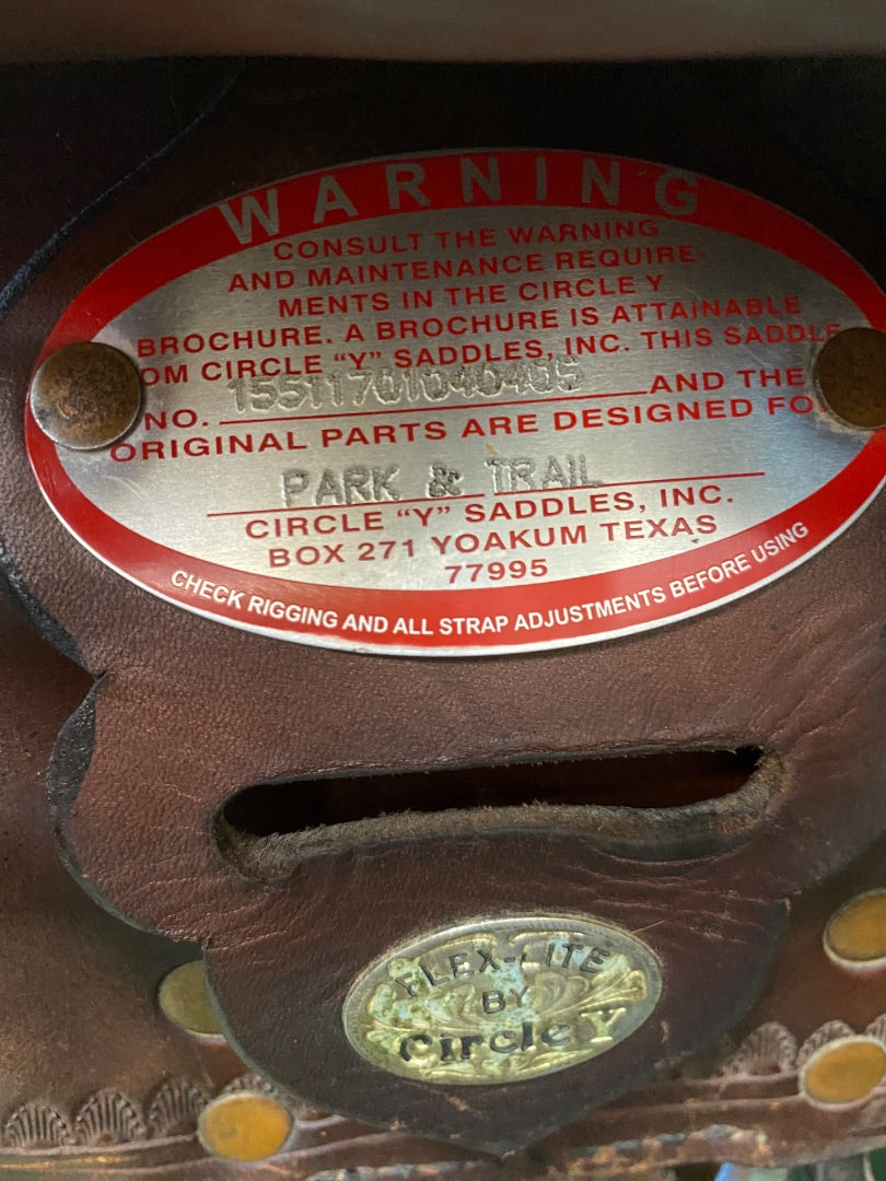 USED Circle Y Western Trail Saddle 17” Dark OIl