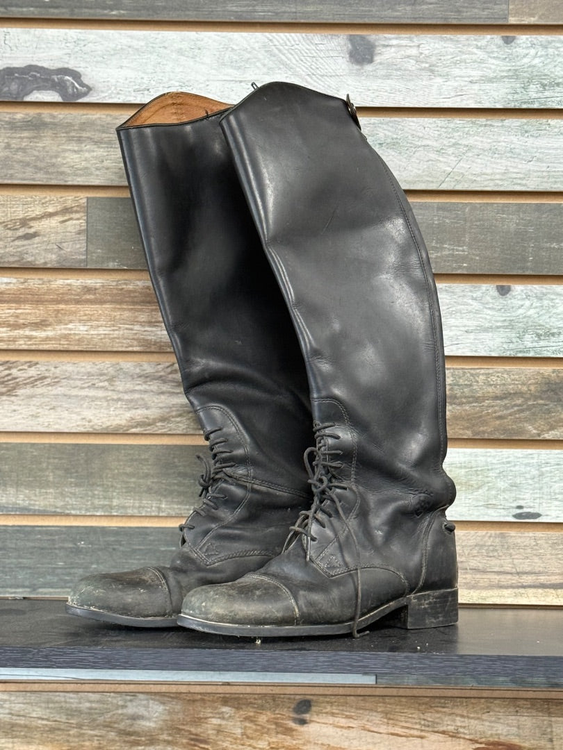 USED Black Ariat Field Tall Boots Size 8 Reg. Calf Med. Height