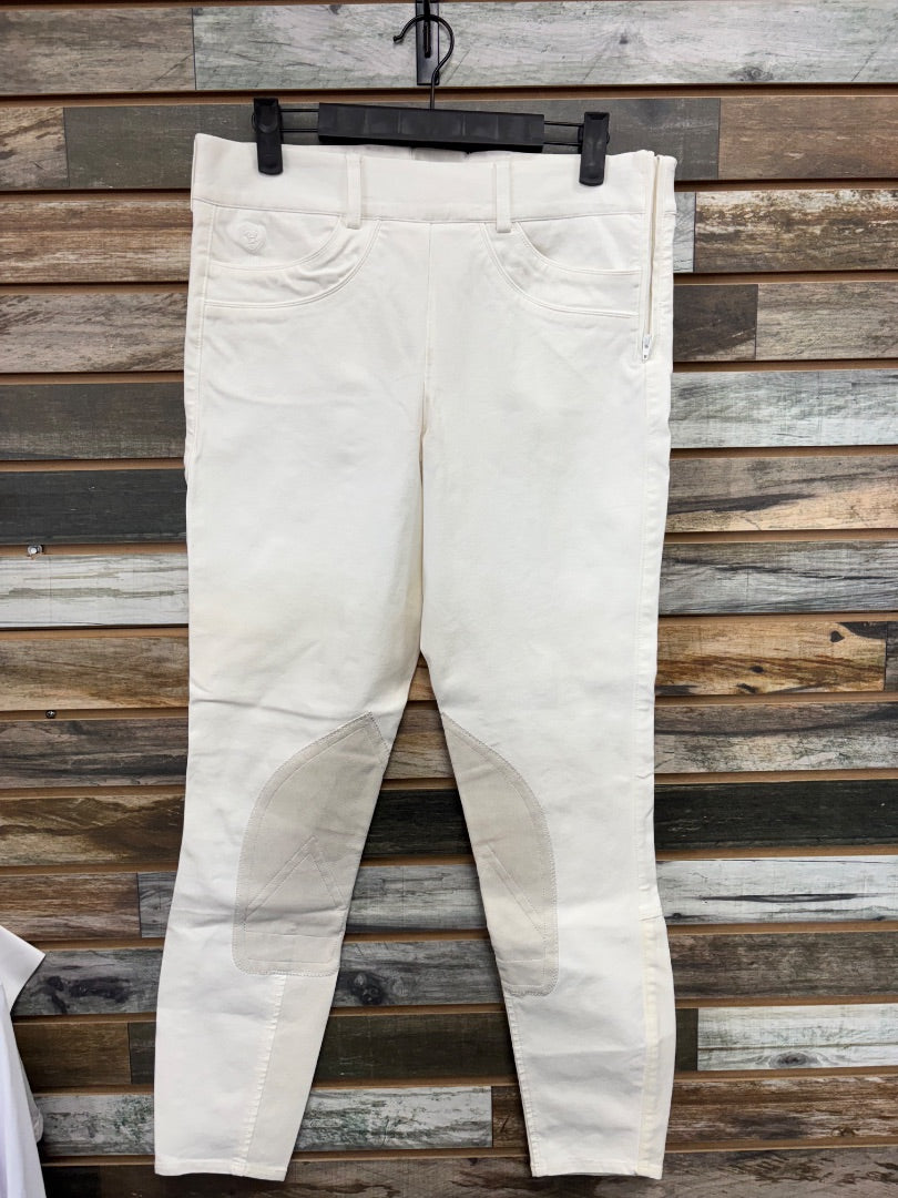 USED Ariat Pro Series Knee Patch Breeches 32L White