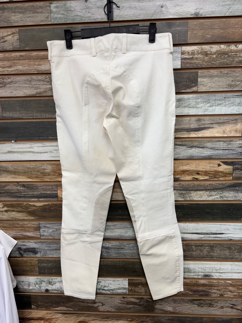 USED Ariat Pro Series Knee Patch Breeches 32L White