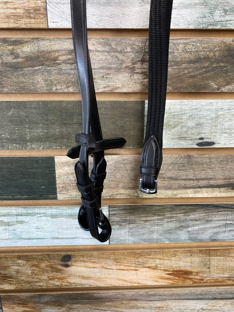 USED Camelot Anti-Slip Rubberized Reins With Stops Black