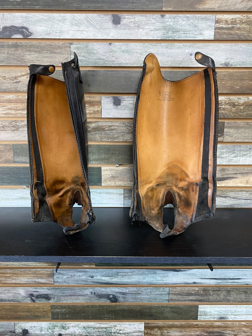 USED Ariat Crowne Pro Half Chaps Large Black