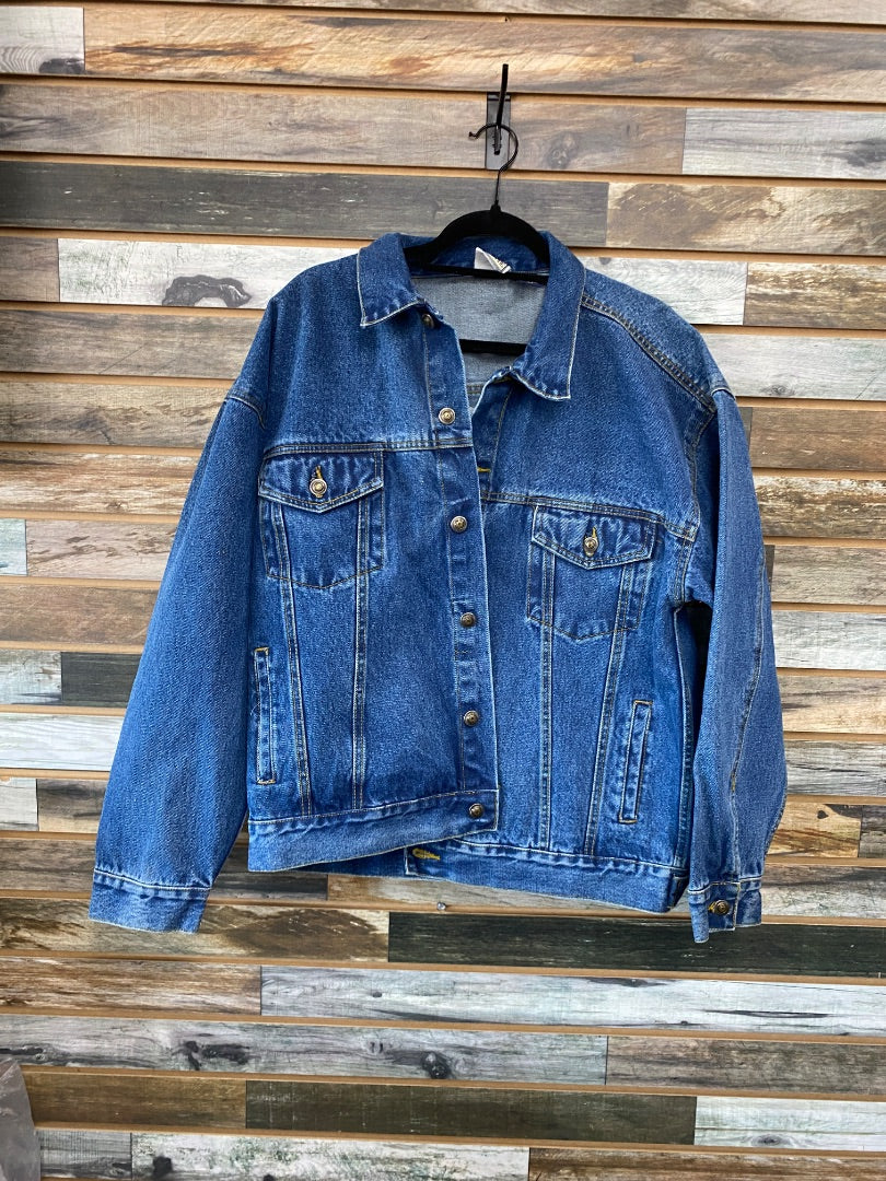 USED Blue Pointe Denmin Jacket With Horse on Back Extra Large Denim