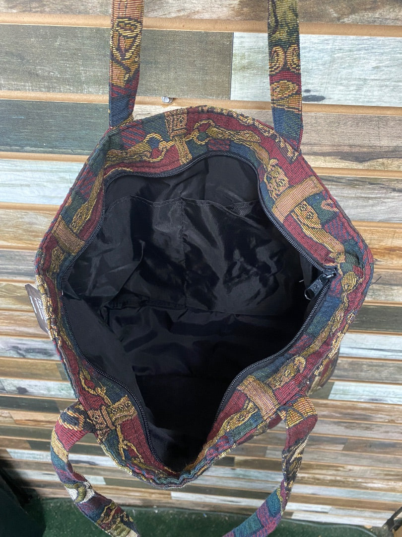 USED Burgundy Fox Hunt Purse