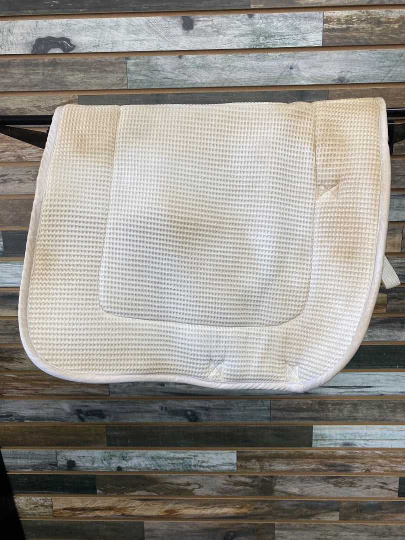 USED Dressage Pad Horse Waffle Knit | White with Black Trim