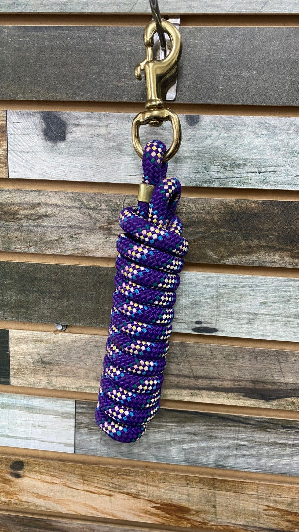 USED Lead Rope 120" Purple w/ colorful specs