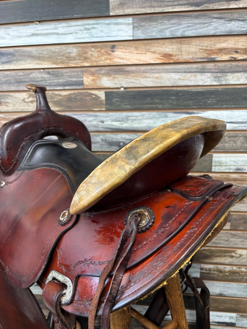 USED Billy Cook Western All Around Saddle 16.5" Medium Oil