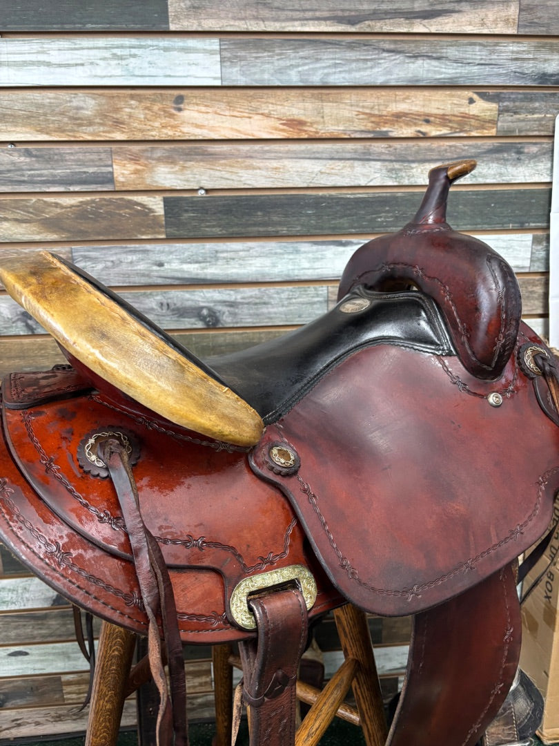 USED Billy Cook Western All Around Saddle 16.5" Medium Oil