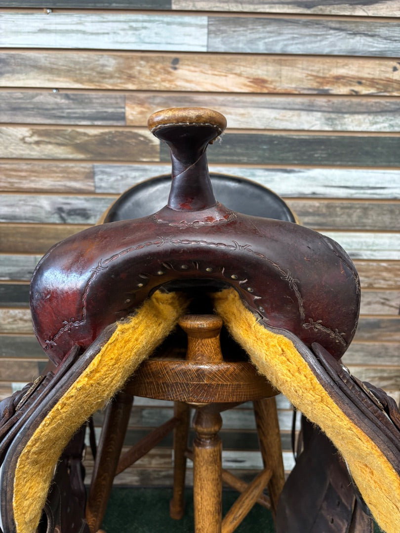 USED Billy Cook Western All Around Saddle 16.5" Medium Oil