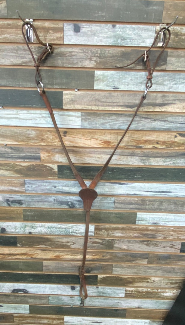 USED Western Leather Breast Collars with Stitching Horse Medium Brown