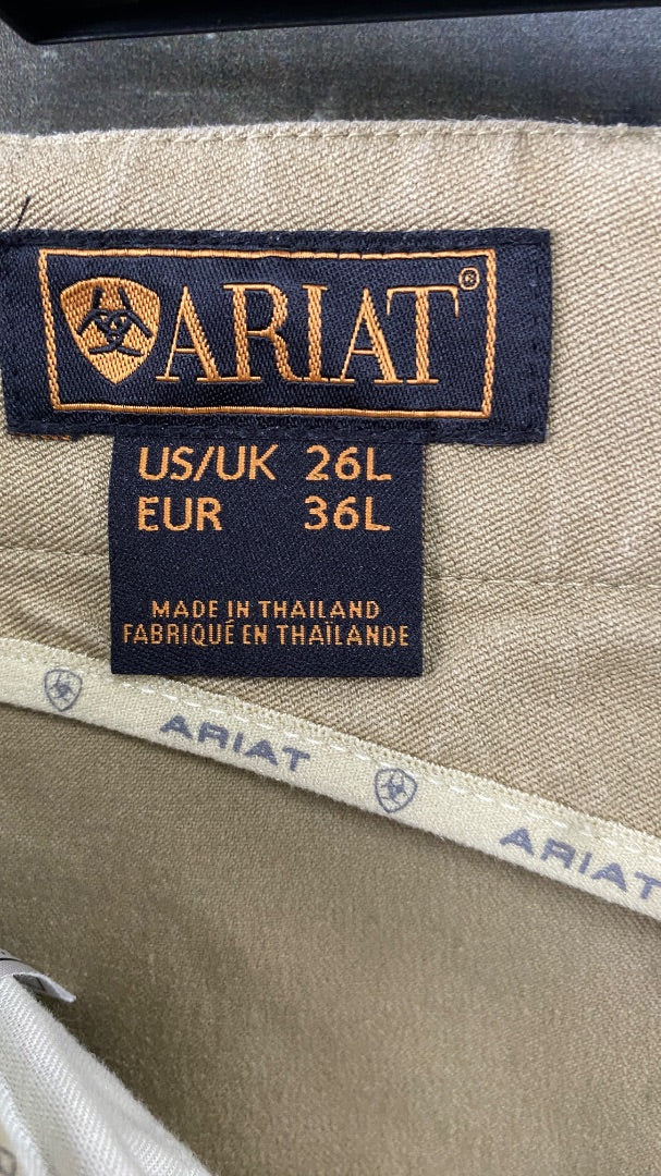 USED Ariat Knee Patch Breeches 26L Tan