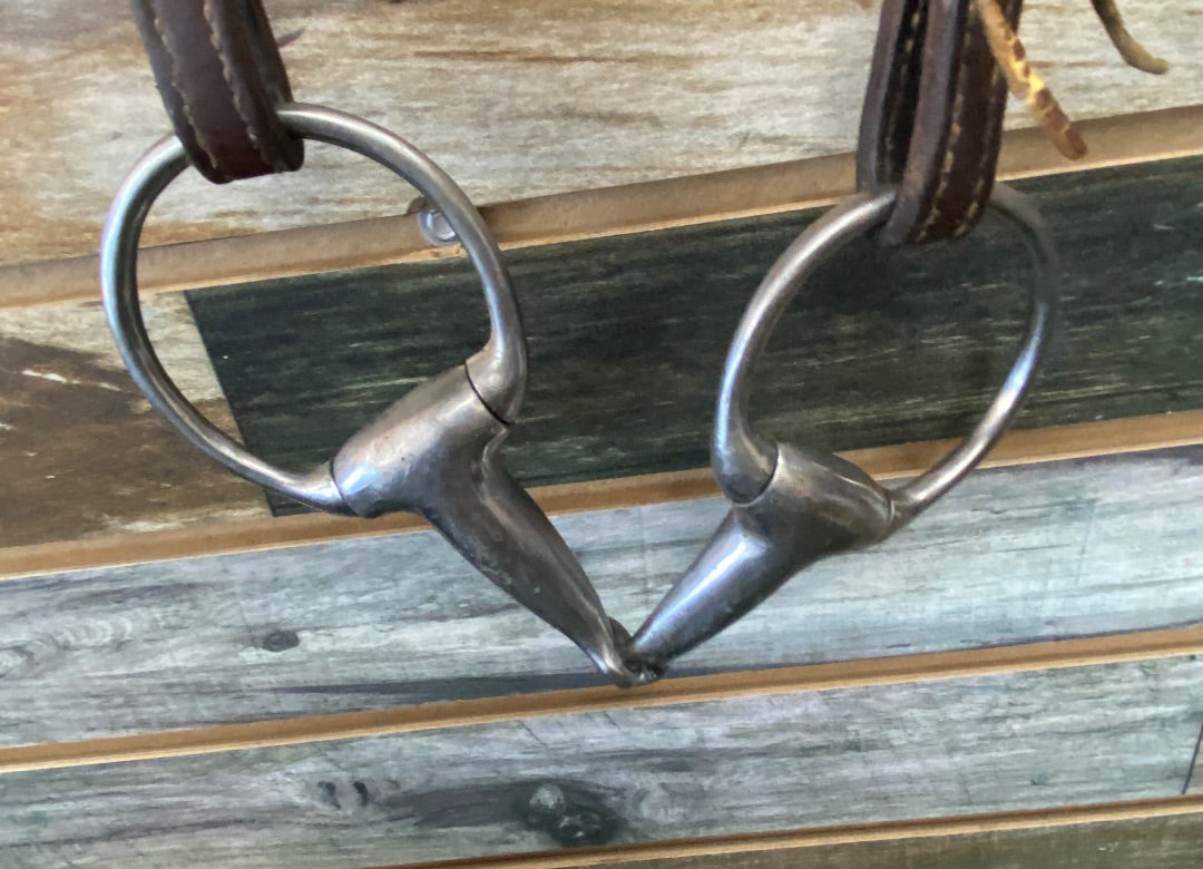 USED One-Ear Leather Headstall with Korsteel Eggbutt Snaffle Brown