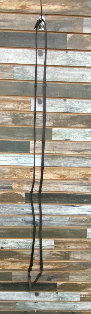 USED Black Flat with Steps Dressage Reins 54" 54" Black