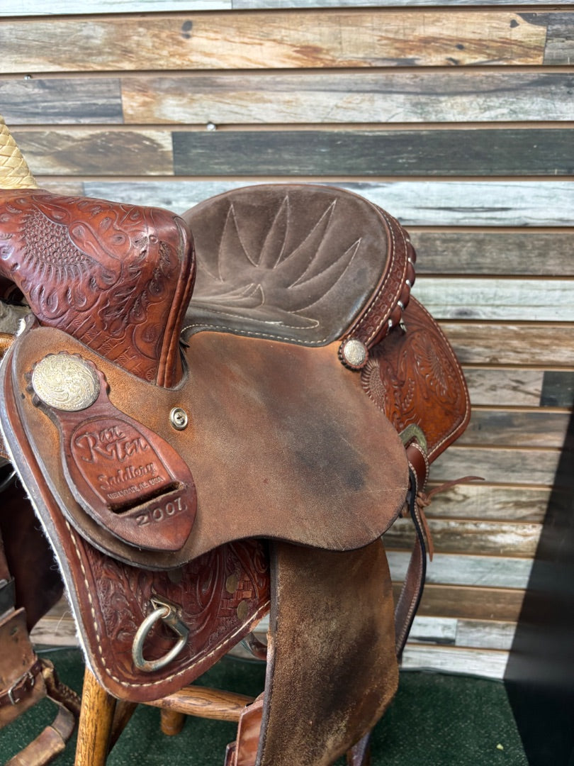 USED Ranten Roughout Barrel Saddle 13" Medium OIl