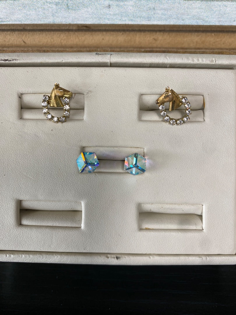 USED Horse and Stirrup Earrings Silver