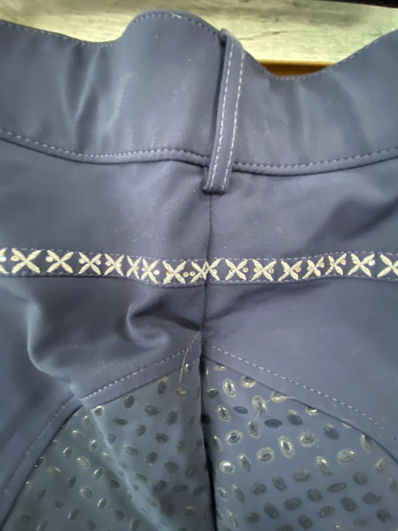 USED Catago Ladies English Breeches Silicone Full Seat Navy 34 Navy