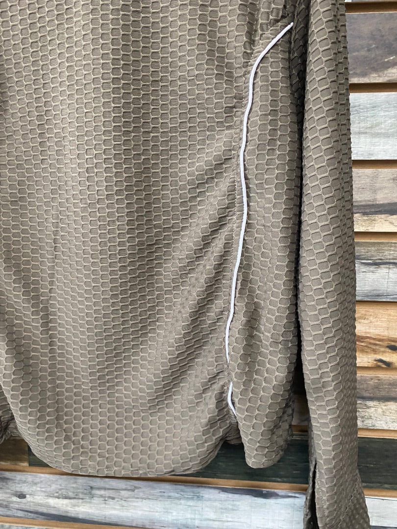 USED Pookie Long Sleeve Ladies Western Show Shirts XL Textured Grey | White Trim