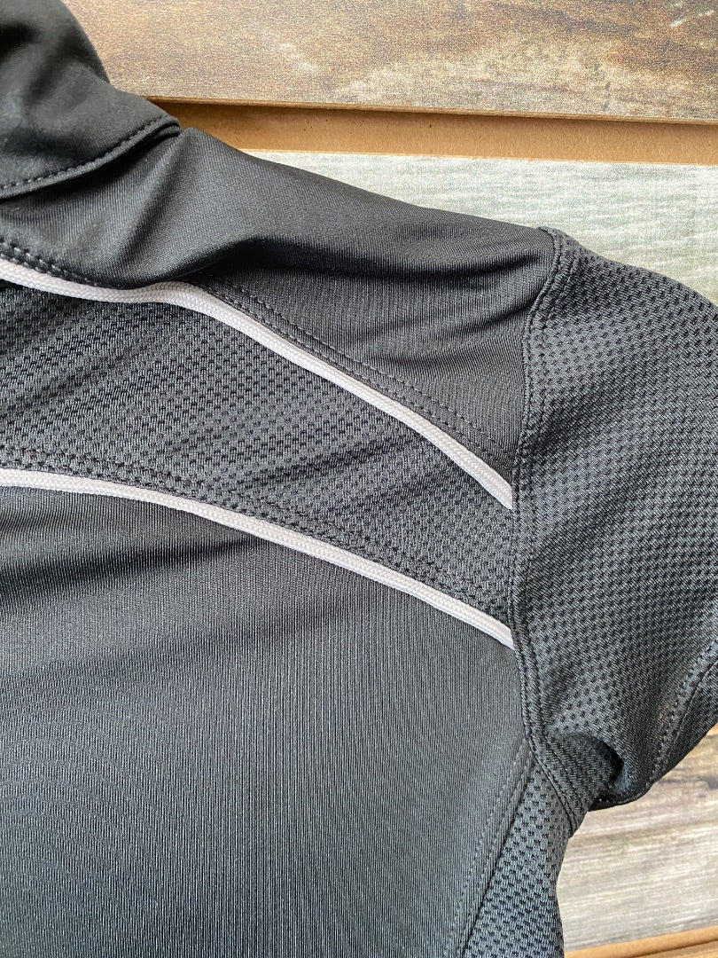 USED Chestnut Bay Youth Vented Riding Tops Youth Medium Dark Grey | White Trim
