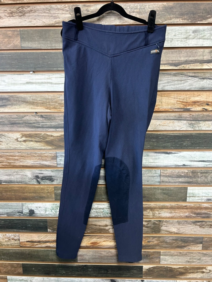 USED Kerrits Ribbed Breeches Youth Medium Navy