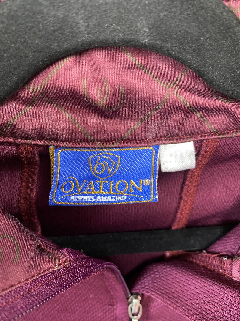 USED Ovation Youth English Riding Top Long Sleeves Youth Medium Burgundy