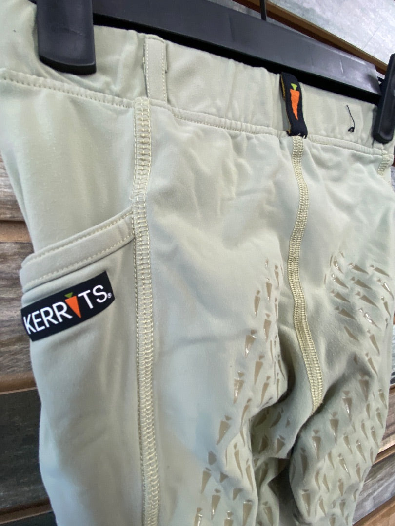 USED Kerrits Youth Full Seat Riding Tights Youth Small Tan