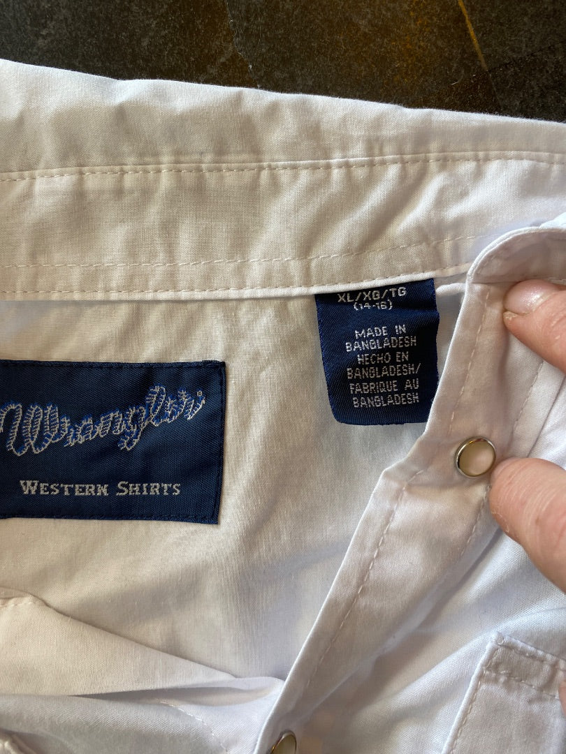USED Wrangler Youth Western Tops XL (14-16) White