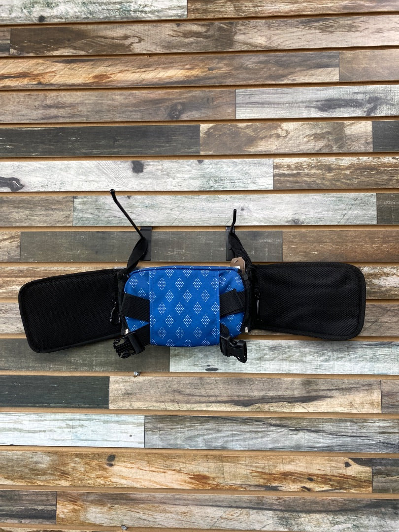 USED CC Essentials Cavali Club Saddle Bag Cantle English/Western 30” L x 6.5” W Blue/White Dot Pattern