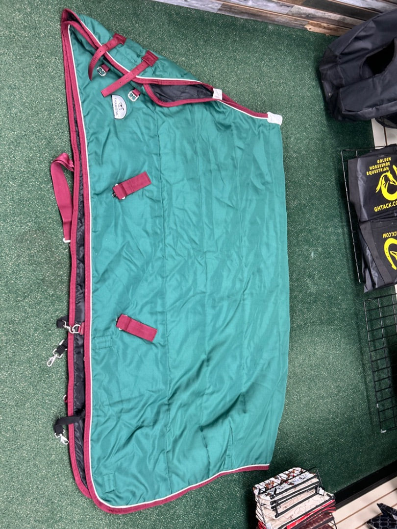 USED Smart Pak Turnout Blanket 78” Green/Burgundy