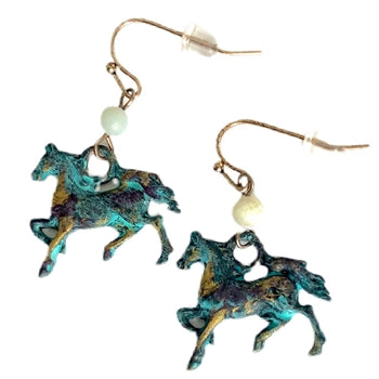 Wyo Horse Jewelry - Show Horse Earrings - Patina - Package (3)