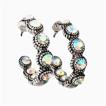 Wyo Horse Jewelry - Small Inlayed Stone Hoops - AB - Package (3)