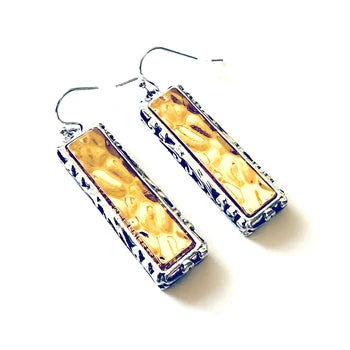 Two-Tone Bar Earrings