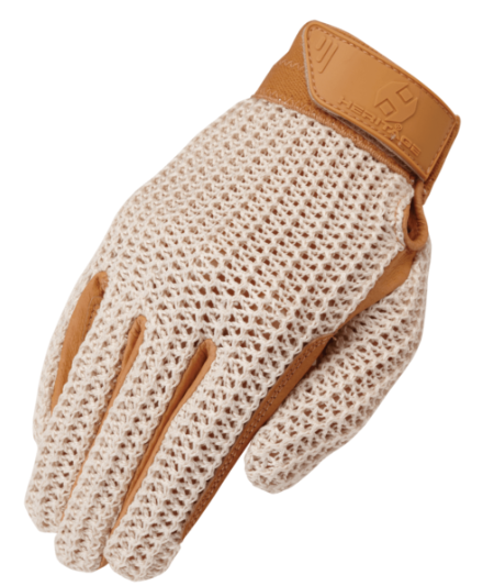 Crochet Riding Glove Tan
