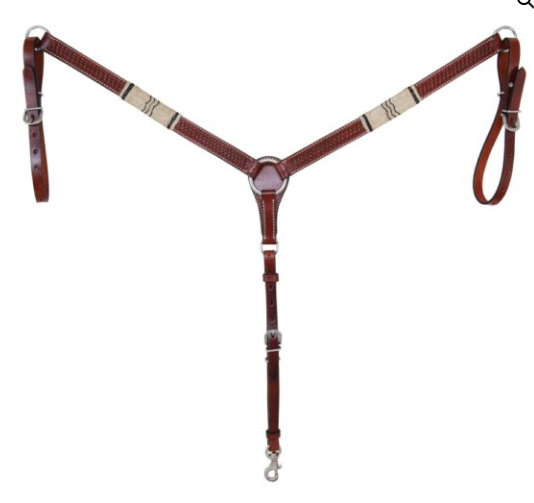 Oxbow Rawhide Basket Weave Breast Collar in Medium Oil