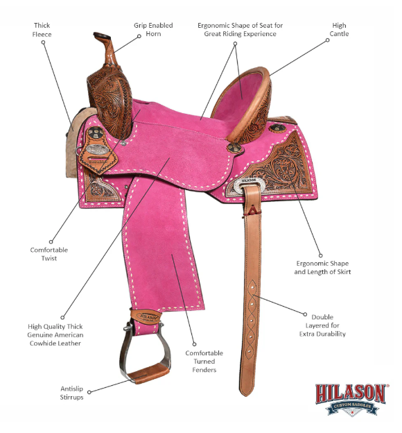 Hilason Western Horse Barrel Flex Tree Saddle 14"