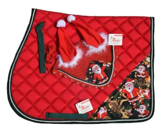 Holiday AP Saddle Pad & Ear Bonnet Set