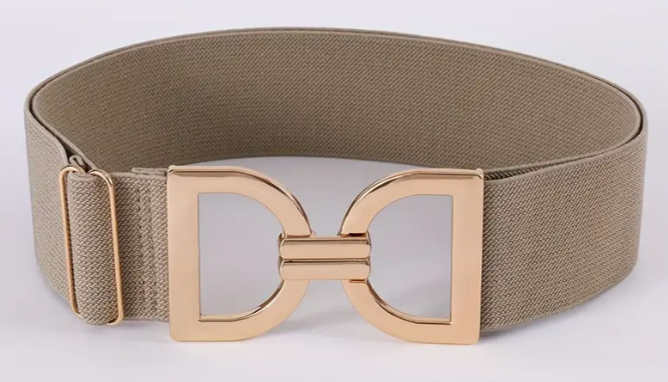 Ladies Elegant Adjustable Elastic Waist Belt with Stirrup Clasp